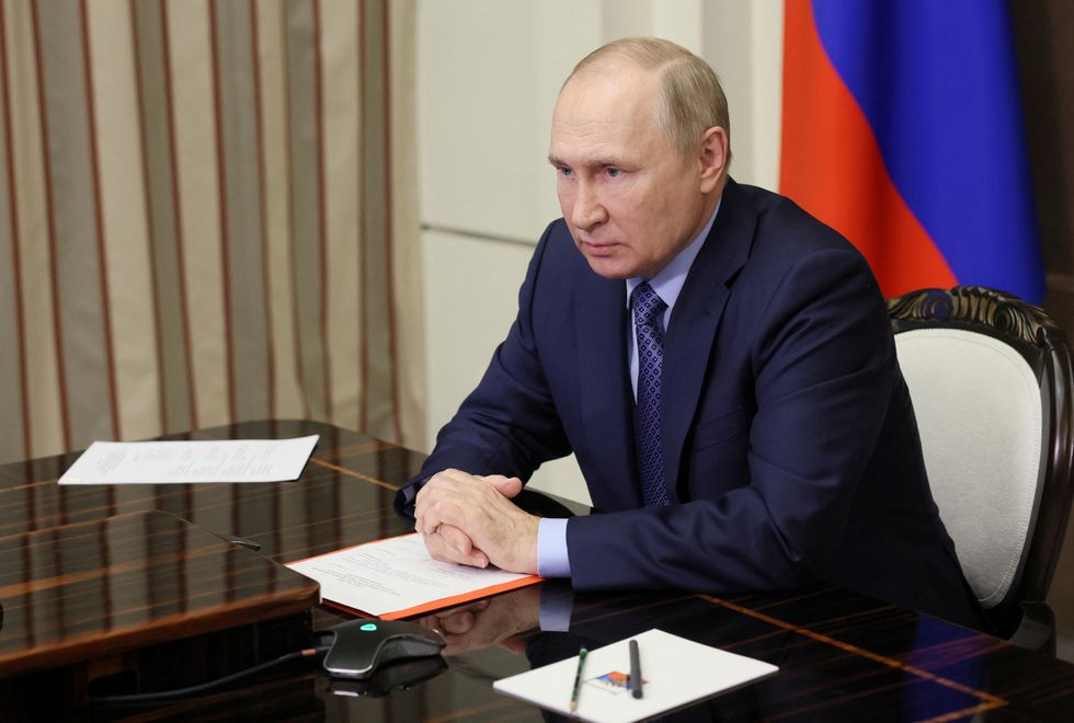Russian President Vladimir Putin chairs a meeting with members of the Security Council via a video link in Sochi, Russia November 2, 2022. Sputnik/Aleksey Babushkin/Kremlin via REUTERS ATTENTION EDITORS - THIS IMAGE WAS PROVIDED BY A THIRD PARTY.