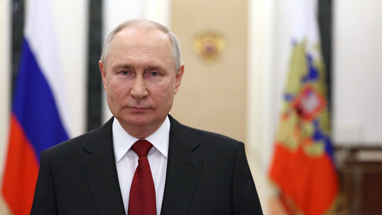 Russian President Vladimir Putin delivers a video address on the occasion of Youth Day in Moscow