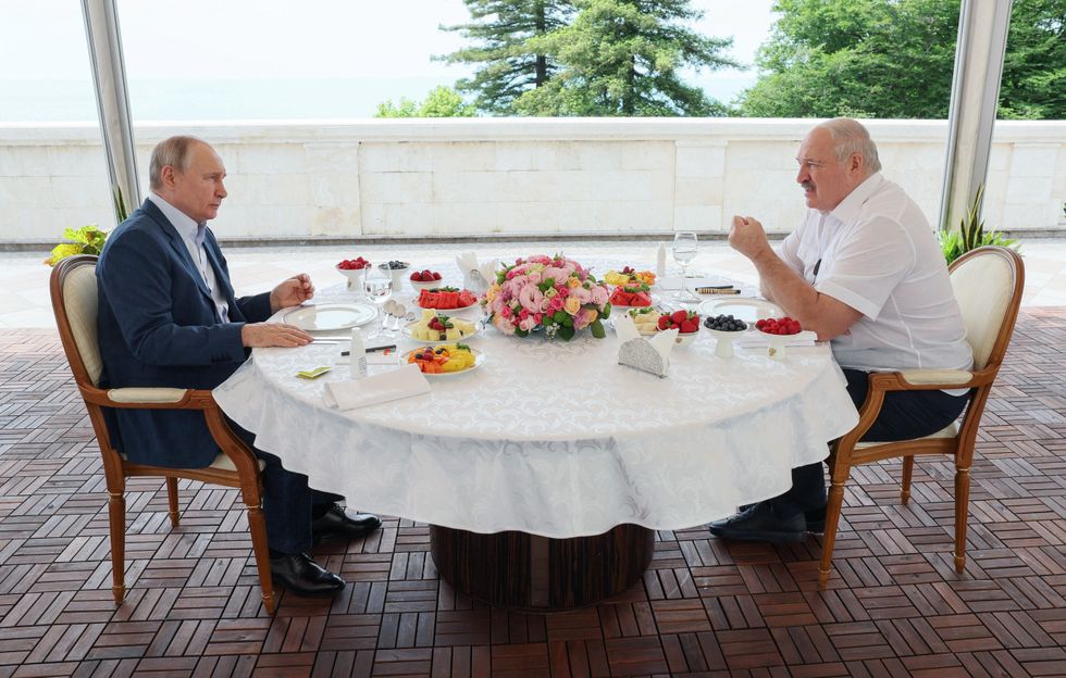 Russian President Vladimir Putin meets with Belarusian President Alexander Lukashenko in Sochi