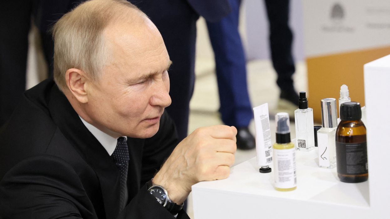 Russian President Vladimir Putin tours an exhibition of promising Russian companies during the forum "Strong ideas for the new time" in Moscow, on June 29