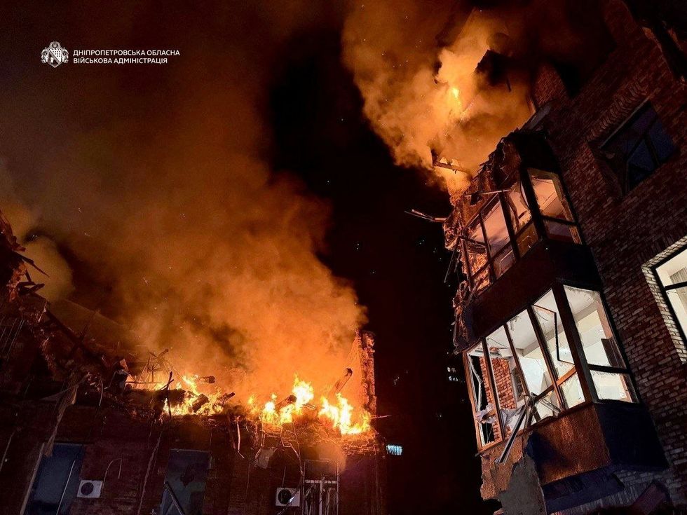 Russian strikes in Dnipro