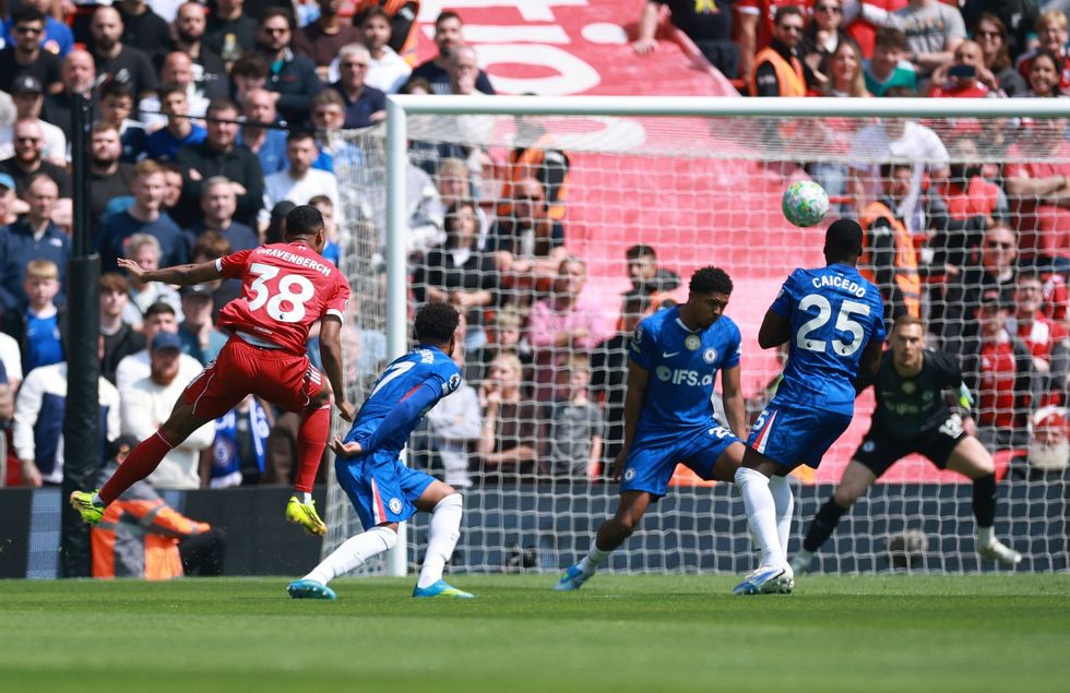 Ryan Gravenberch opened the scoring for Liverpool with a thumping effort but the Reds retreated after
