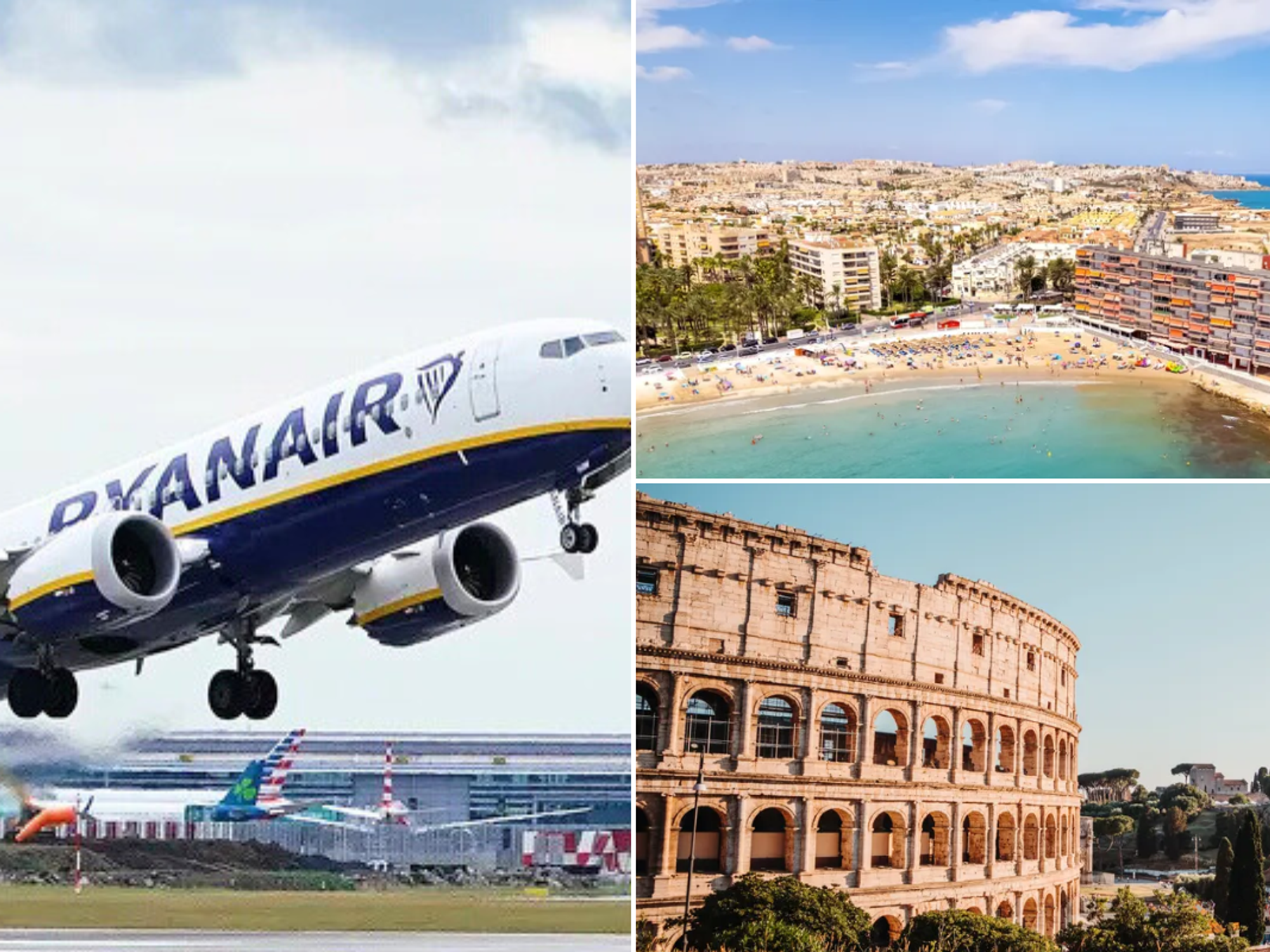 Ryanair / Coliseum in Rome Italy / Alicante