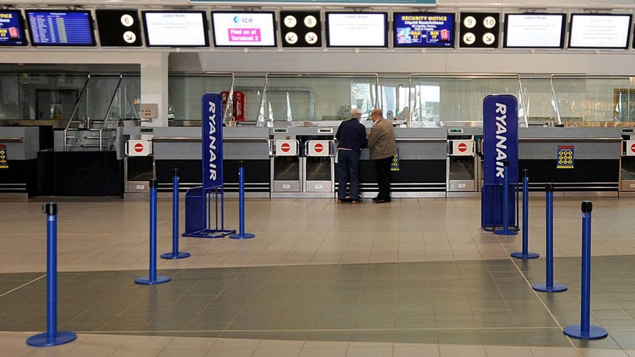 Ryanair desk at Birmingham Airport