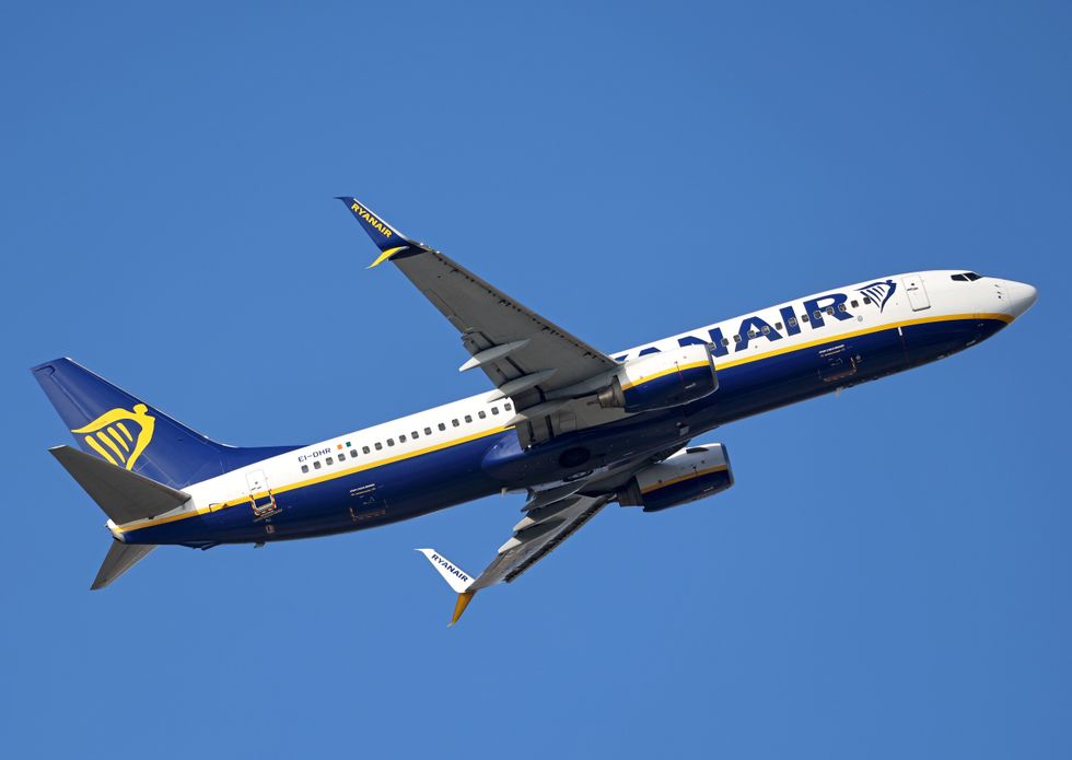 Ryanair flight in sky