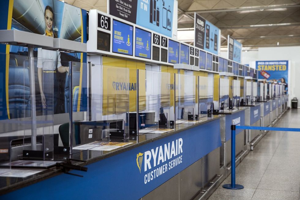 Ryanair's customer service desk in Stansted