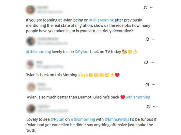 Rylan's fans celebrated his return to This Morning