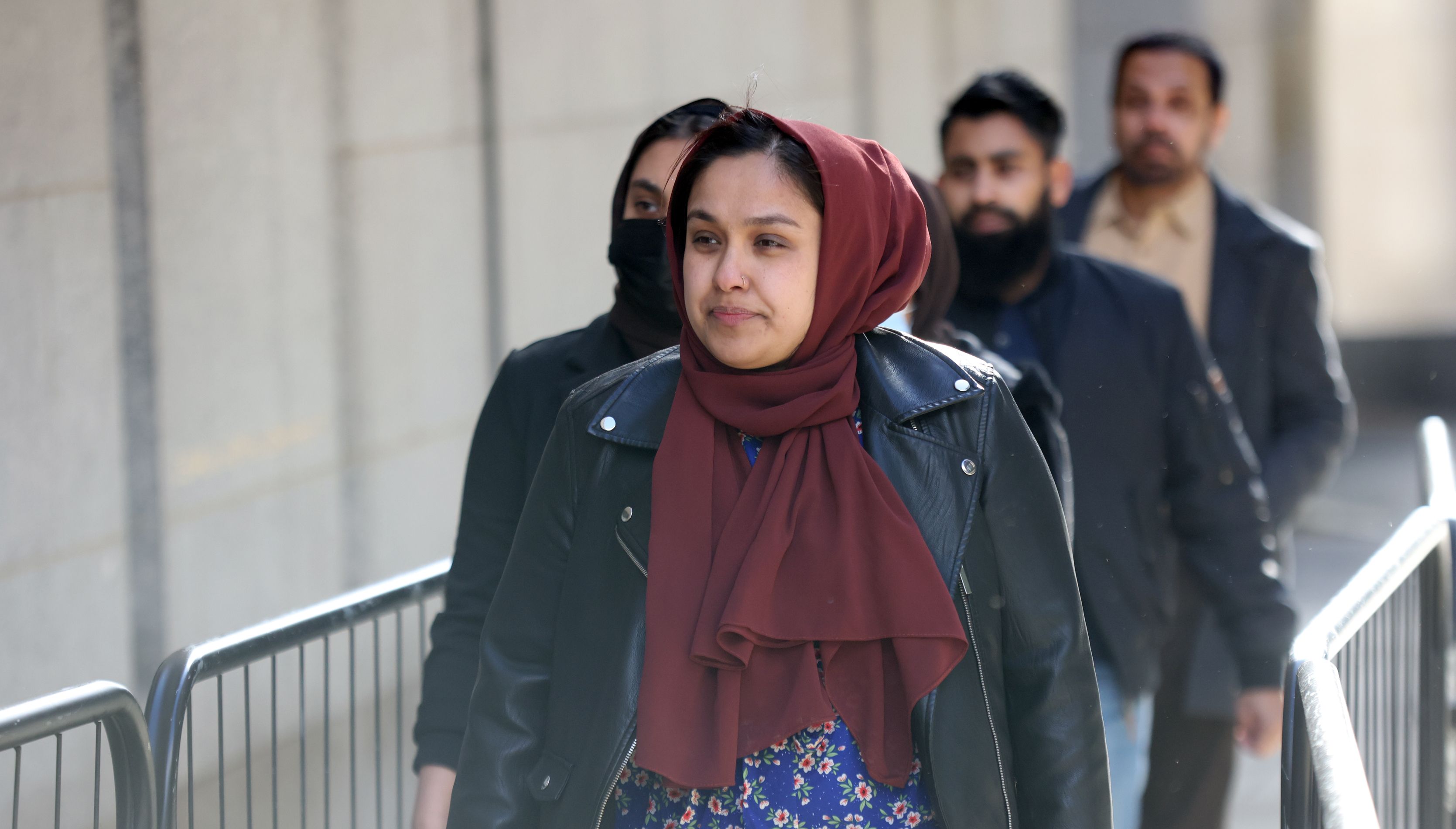 Sabrina Nessa's sister, Jebina Yasmin Islam, arriving at the Old Bailey in London
