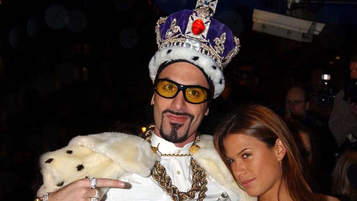 Sacha Baron Cohen aka Ali G and actress Rhona Mitra arriving at the Empire Cinema in London's Leicester Square