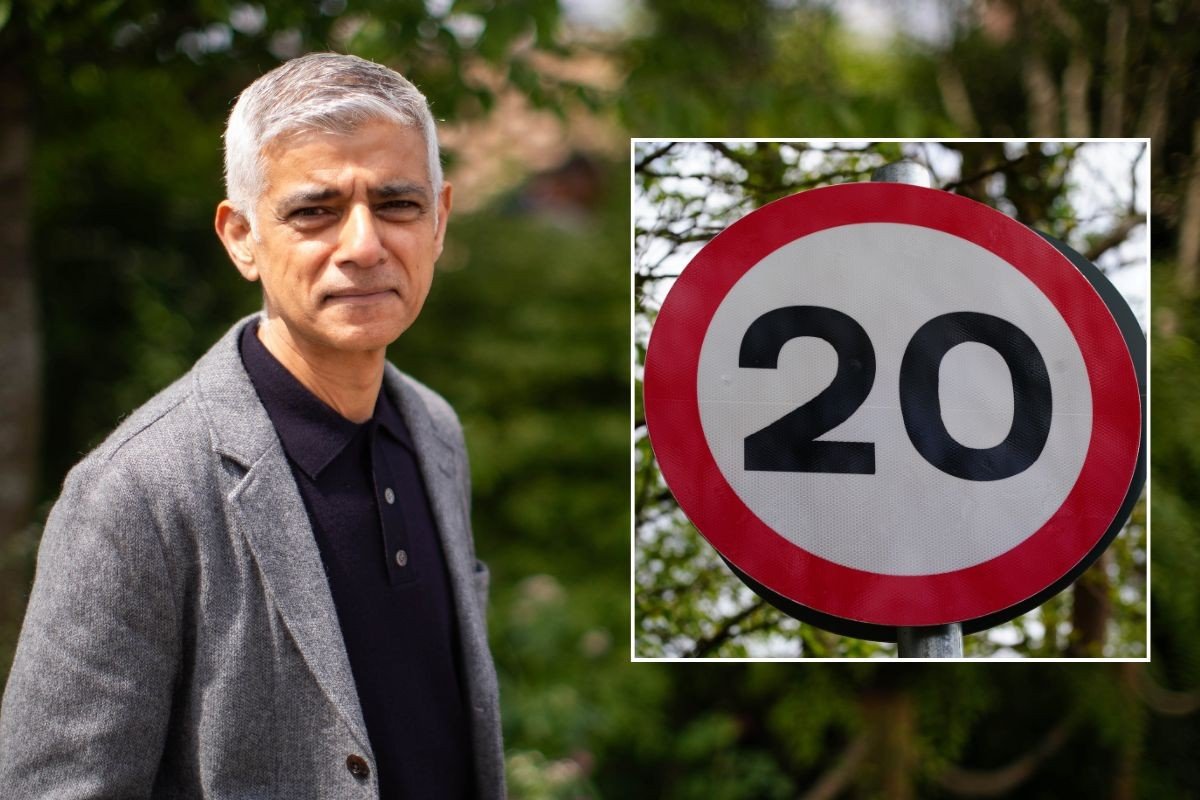 Sadiq Khan and a 20mph speed limit sign