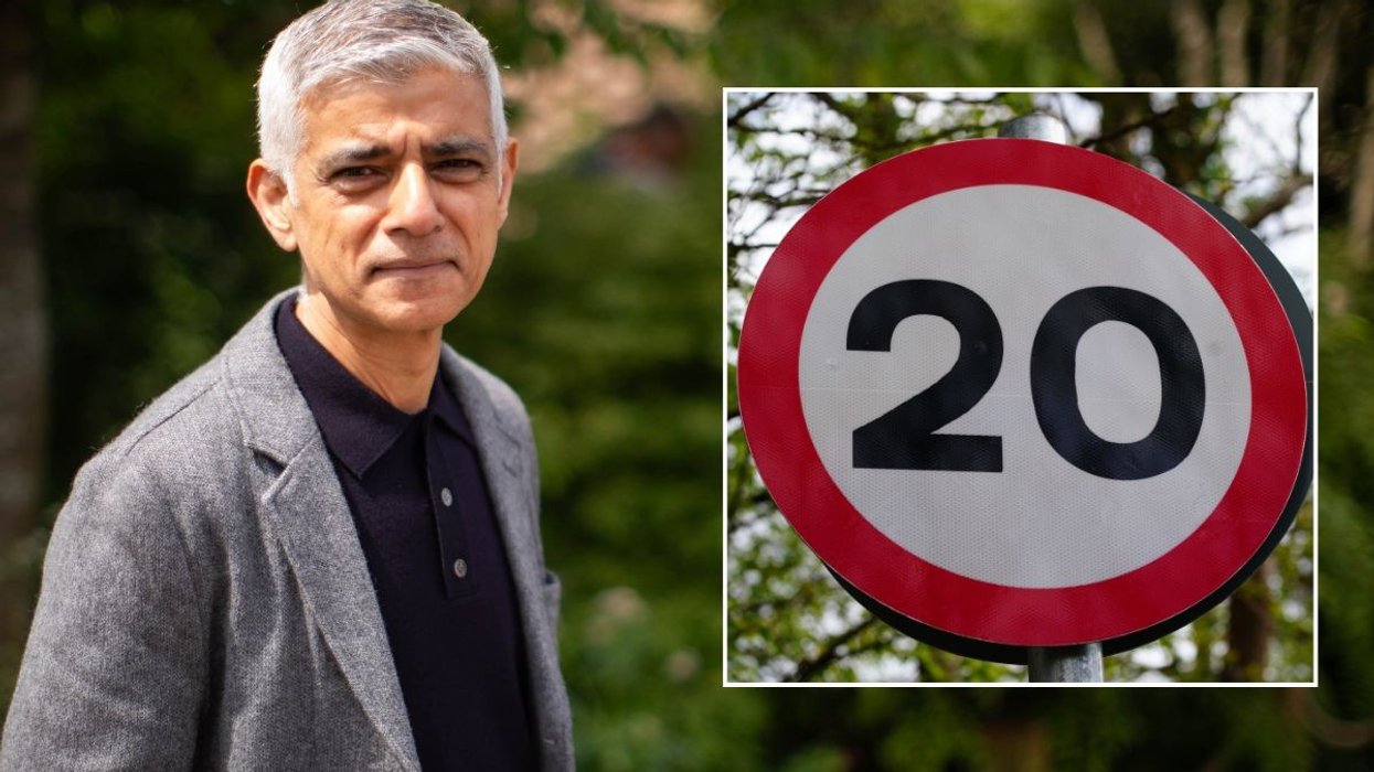 Sadiq Khan and a 20mph speed limit sign