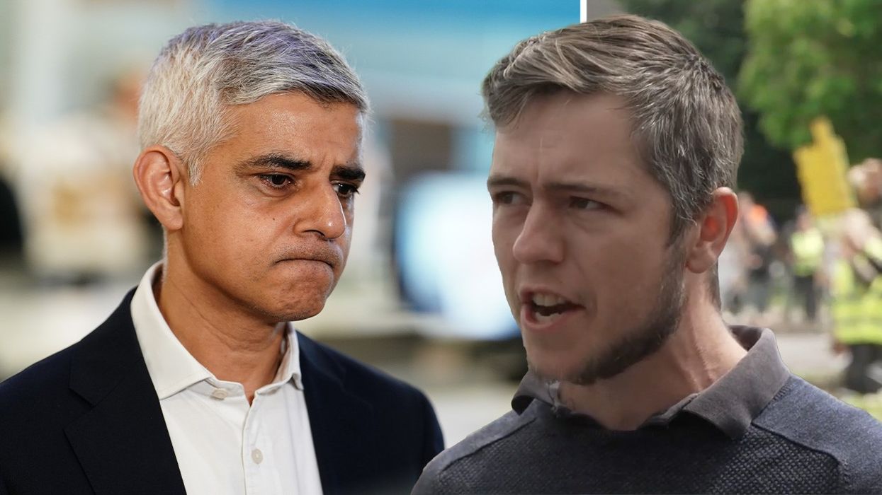 Sadiq Khan and a Ulez protester