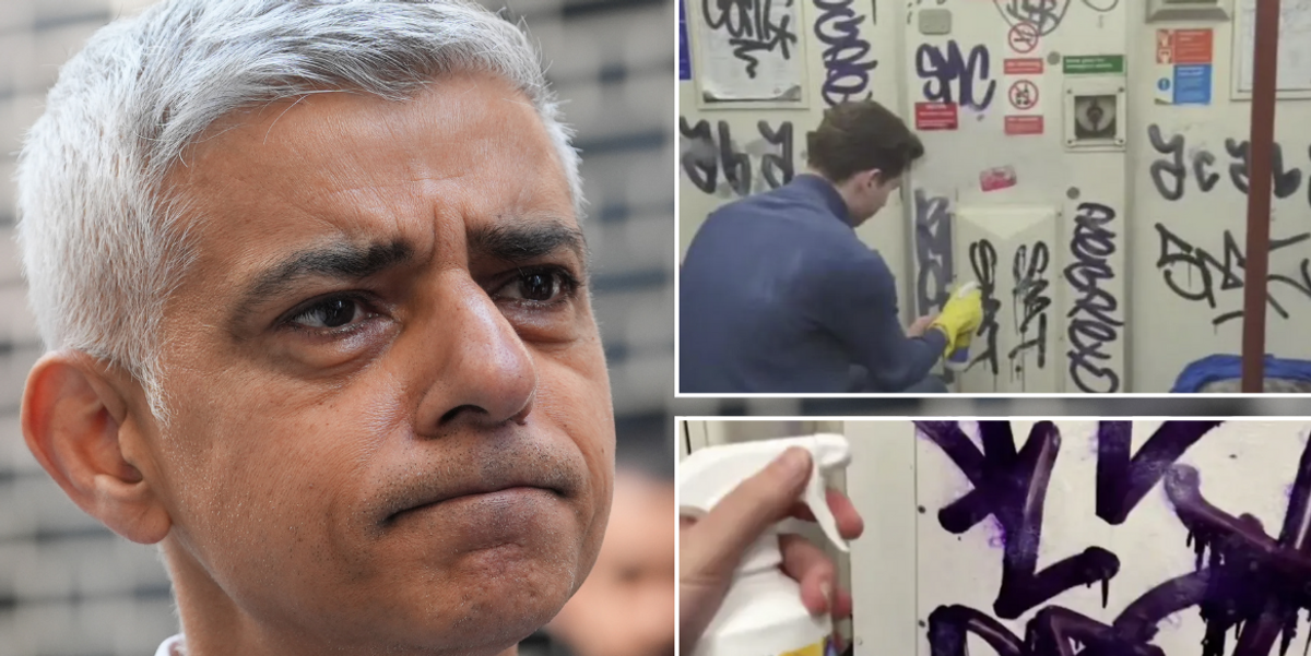 NextImg:REVEALED: The staggering sum Sadiq Khan's graffiti cleaning costs taxpayers as desperate commuters scrub Tube