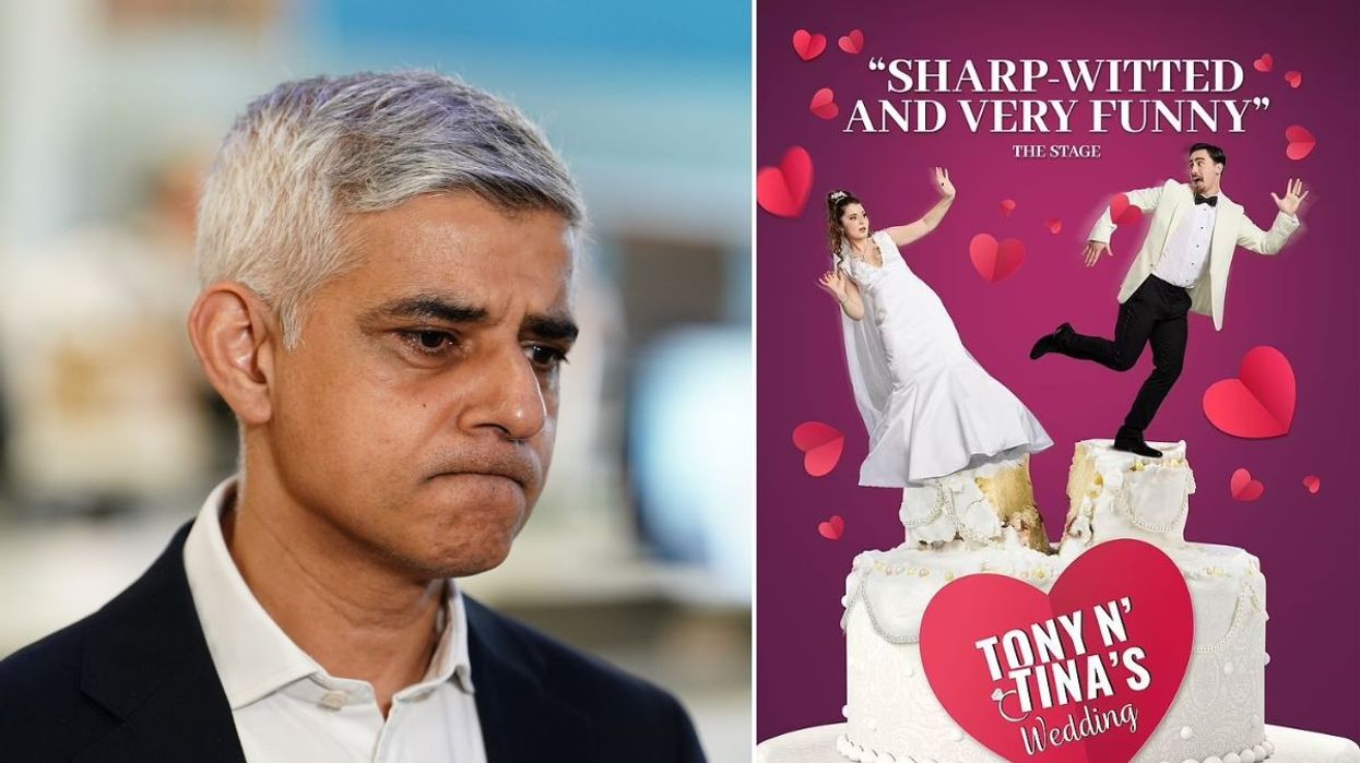 Sadiq Khan (left) and the advertisement (right)