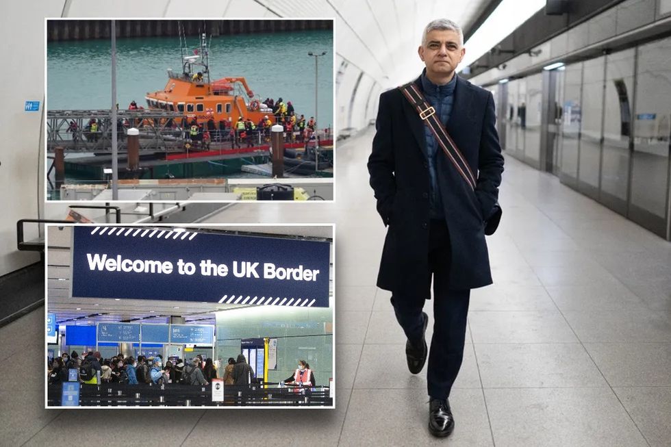 Sadiq khan, migrant workers (inset)