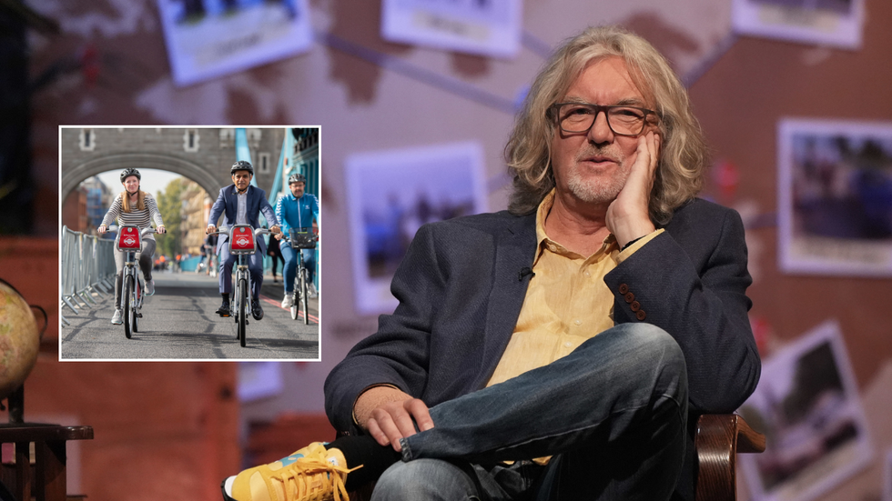 Sadiq Khan on a bridge and James May