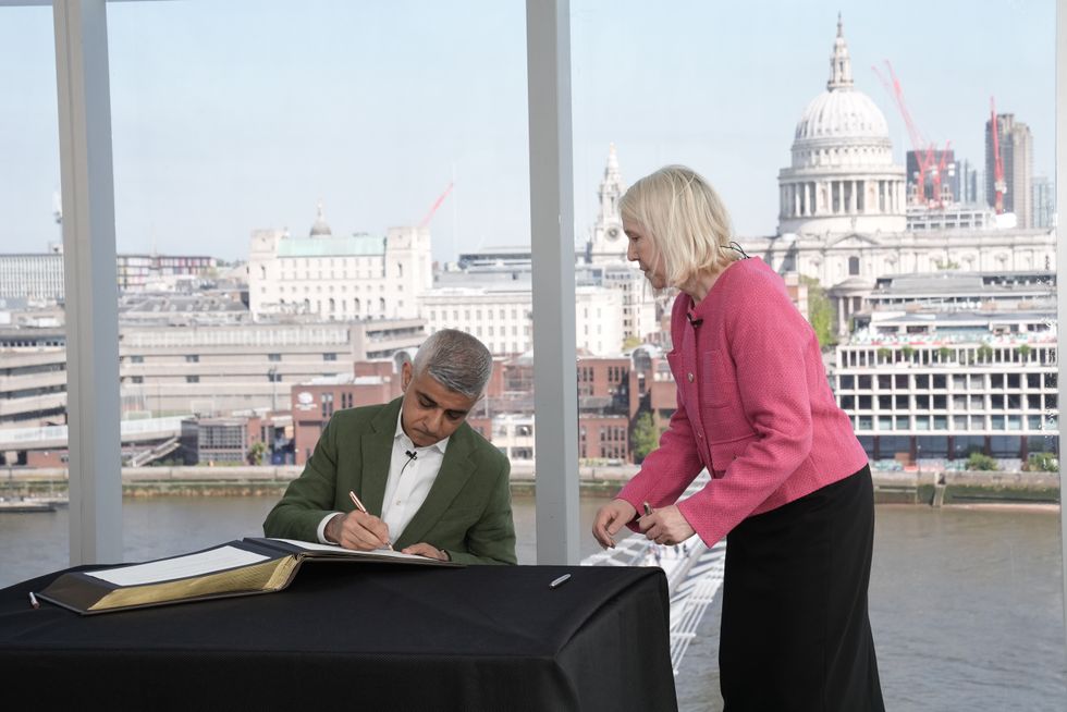 Sadiq Khan signs the Declaration of Acceptance of Office to begin his third term as the Mayor of London.
