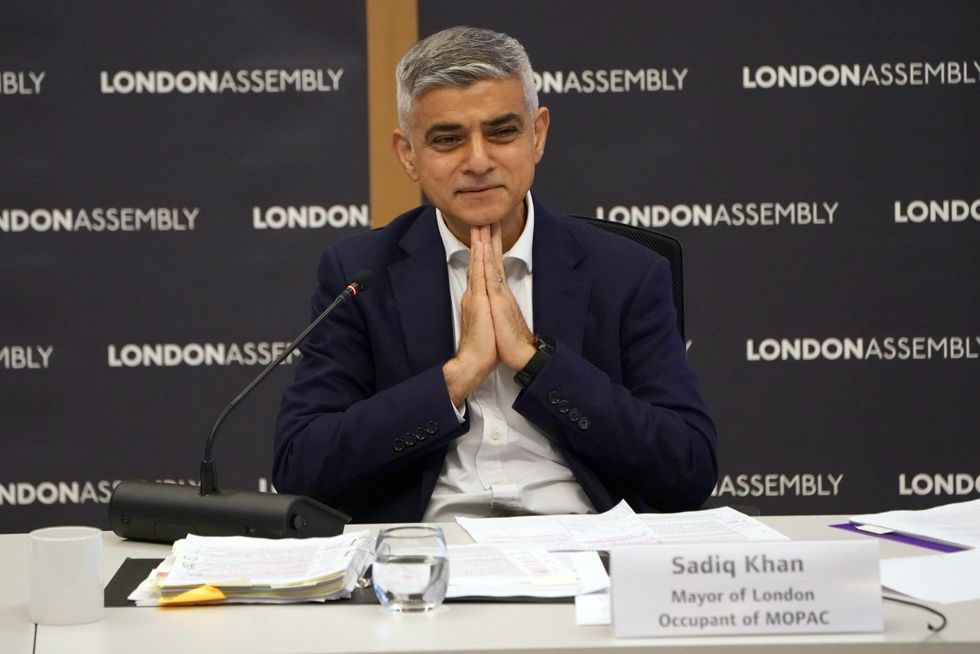 Sadiq Khan speaking at the London Assembly
