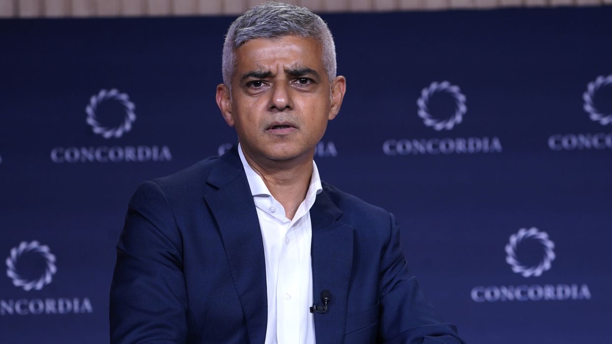 Sadiq Khan speaks onstage during the 2023 Concordia Annual Summit at Sheraton New York