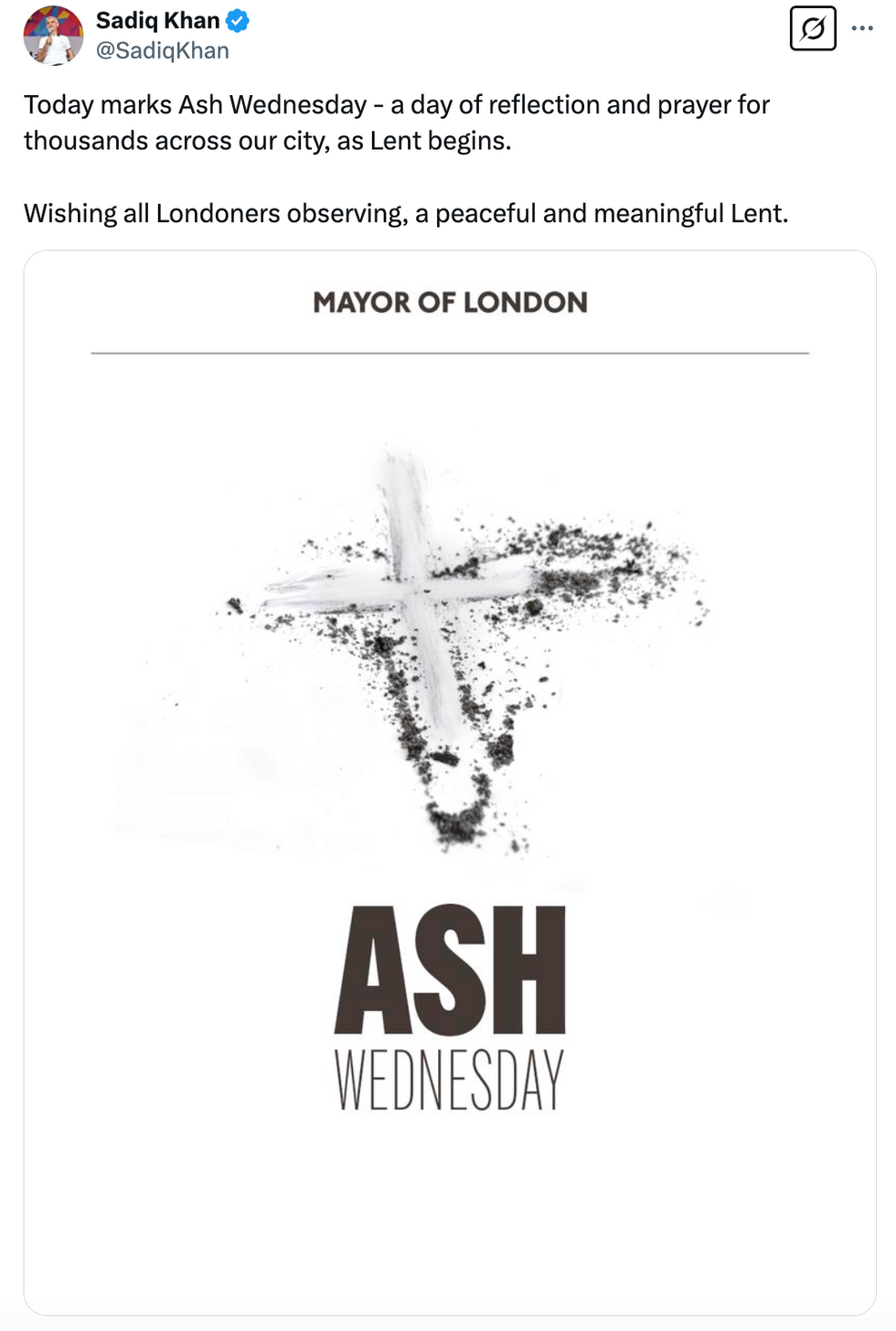 Sadiq Khan tweet