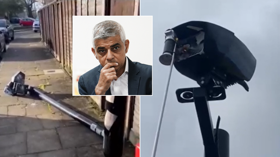 Sadiq Khan with damaged Ulez cameras