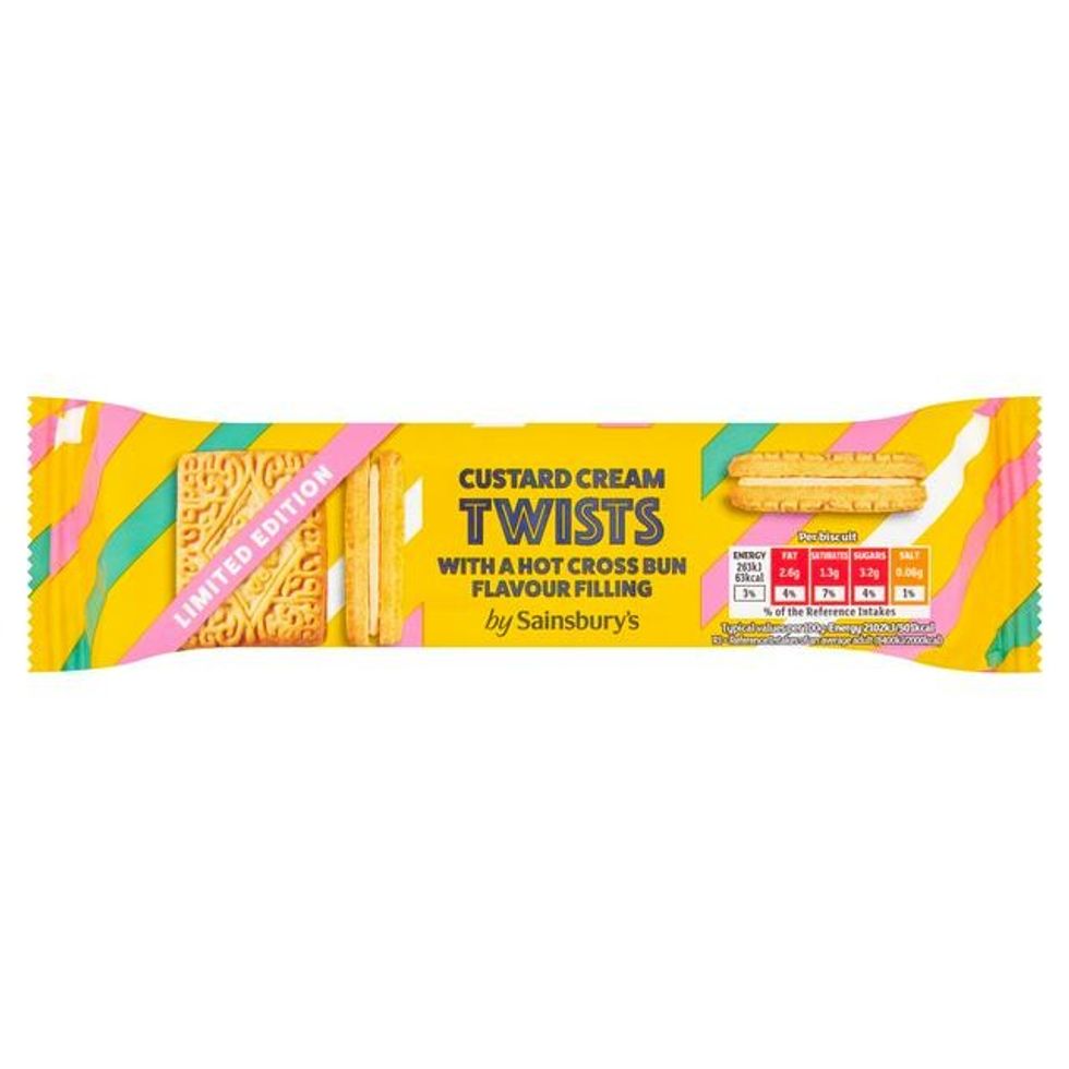 Sainsbury's Custard Cream Twists Hot Cross Bun flavour