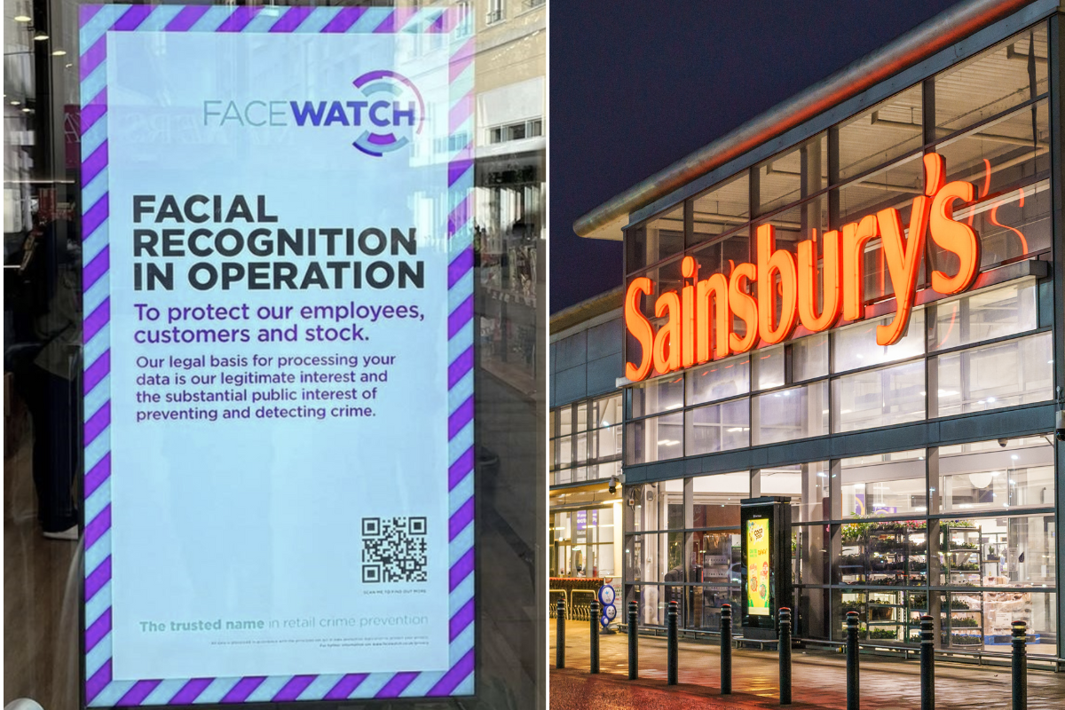 Sainsbury's/Facewatch sign