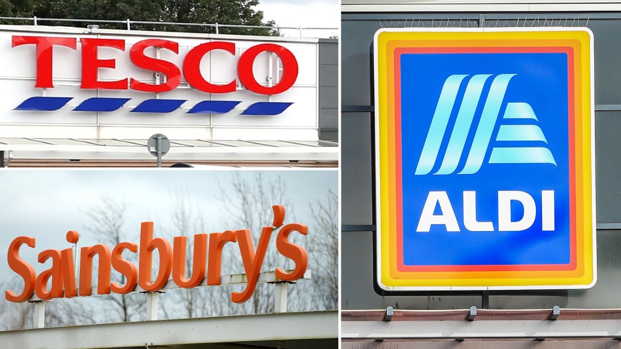 Sainsbury's Tesco Aldi signs