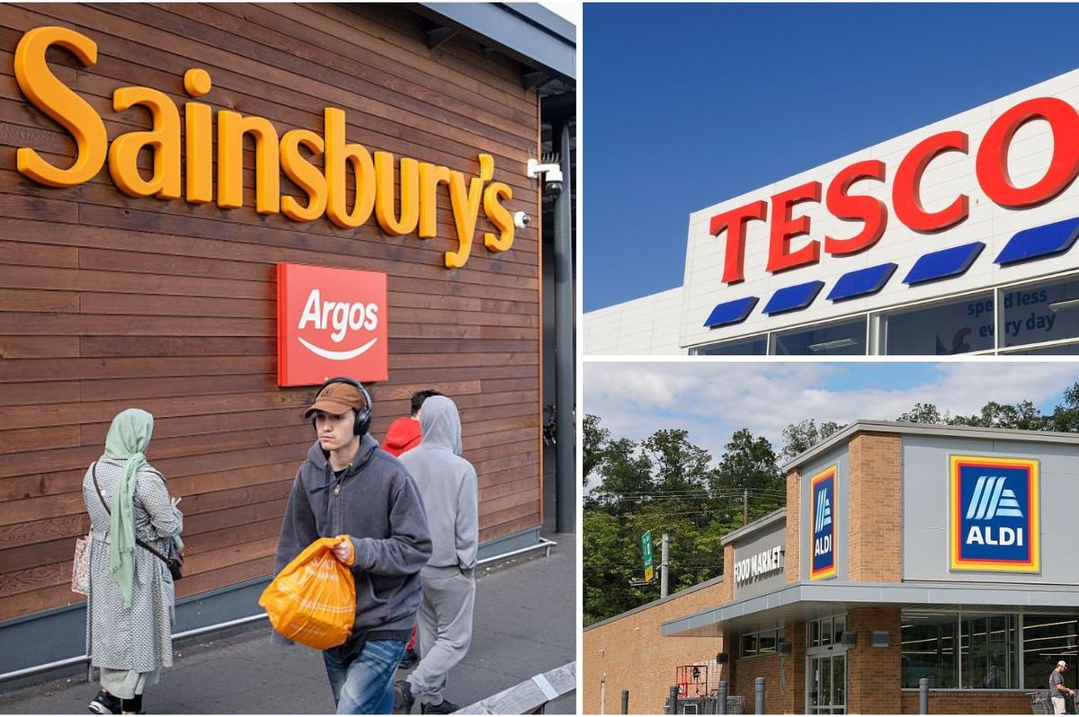 Sainsbury's, Tesco and Aldi supermarkets
