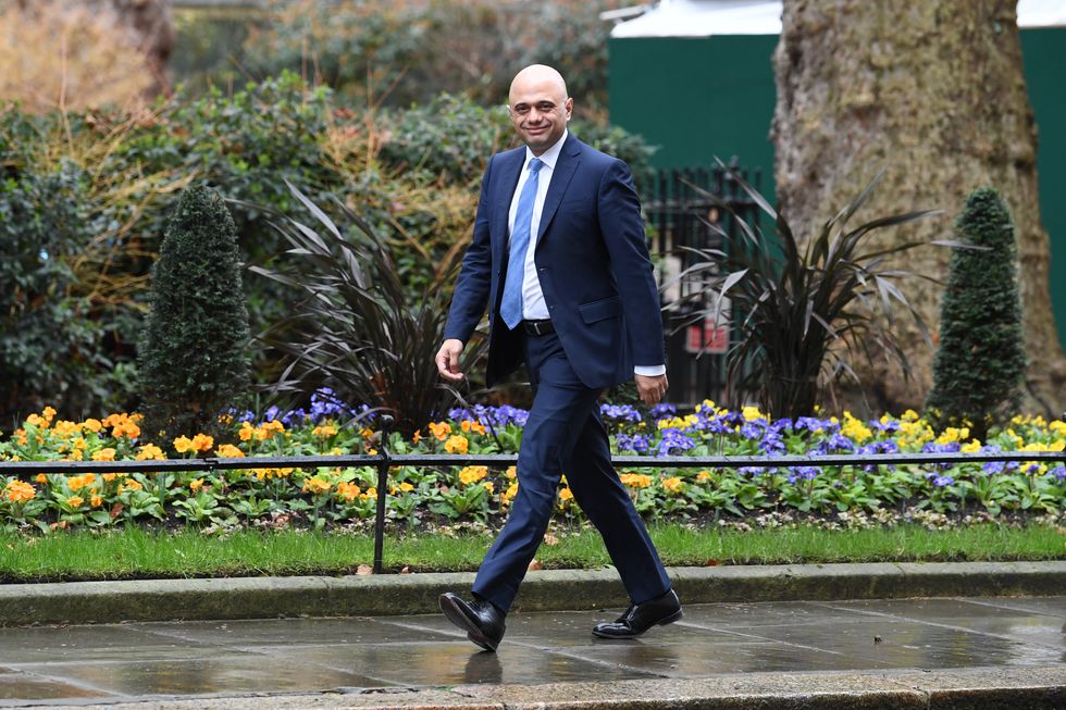 Sajid Javid arriving in Downing Street, London, when he was Chancellor of the Exchequer.