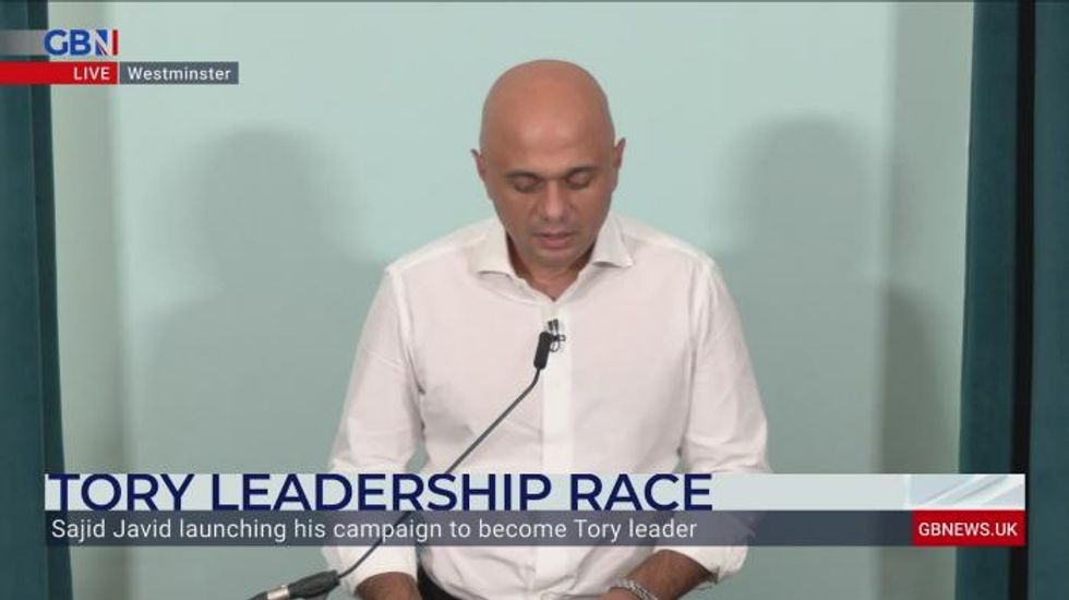 Sajid Javid takes swipe at rivals with joke about 'ready-made logos' in Tory leadership pitch