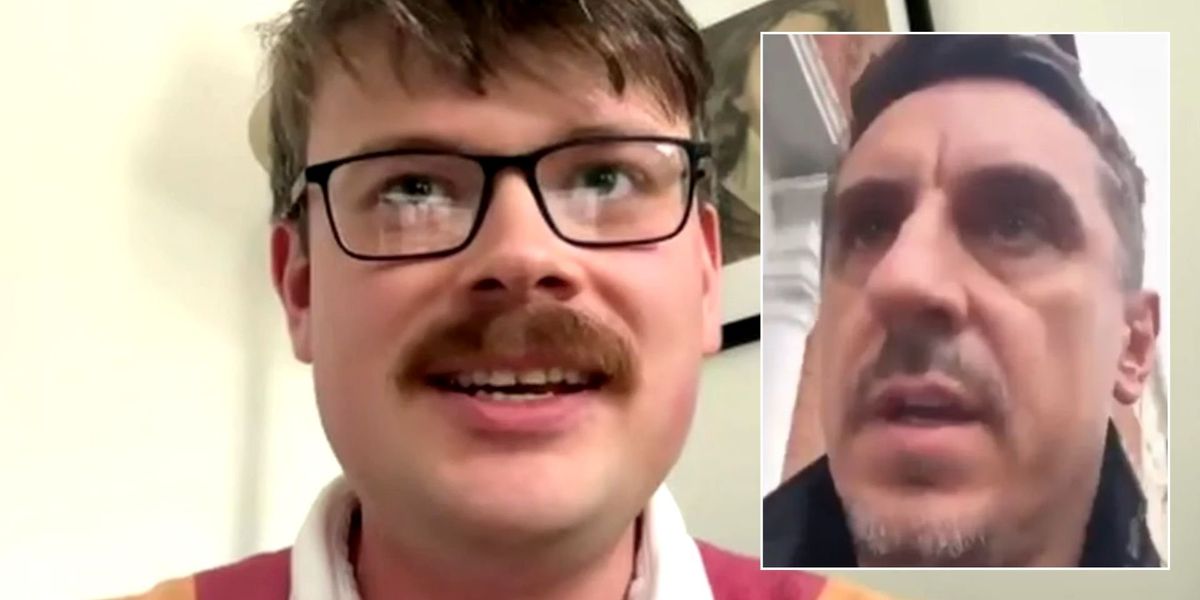 NextImg:Gary Neville torn apart by Salford City fan who tells GB News 'I am disgusted' by Union flag comment