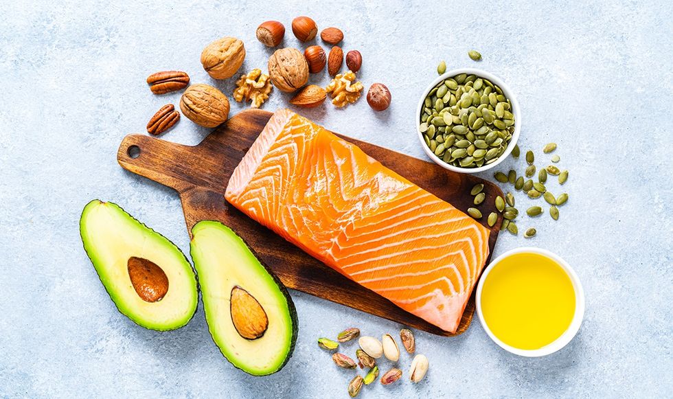 Salmon, avocados and nuts