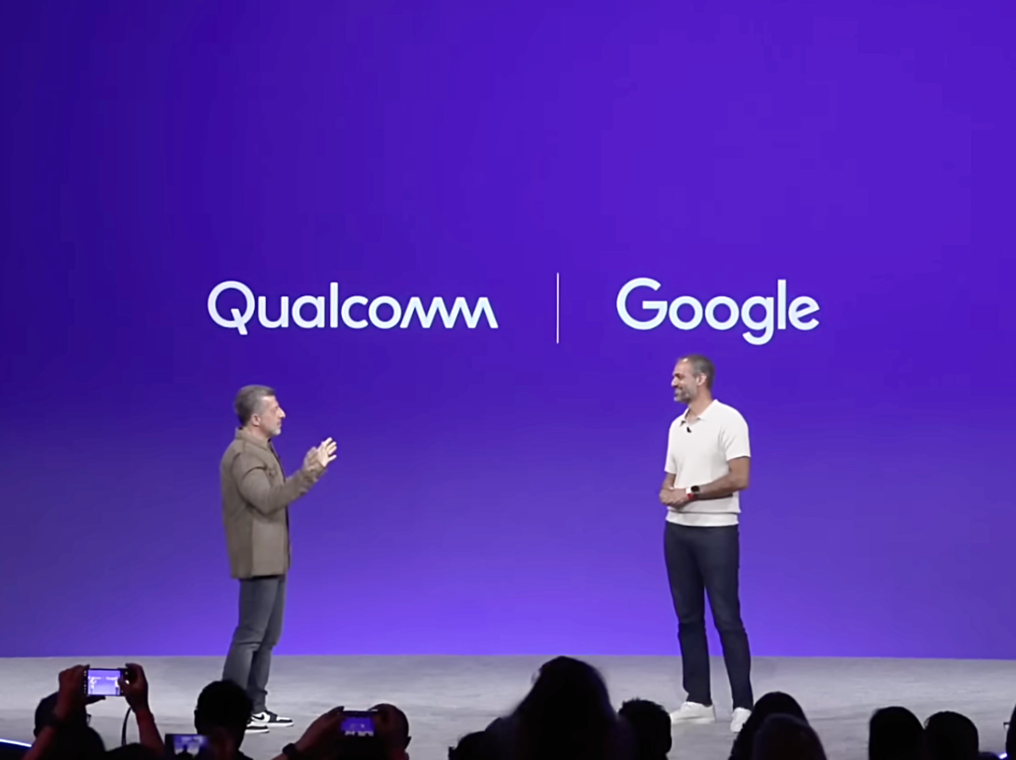 Sameer Samat speaking on-stage at the Qualcomm Snapdragon Summit