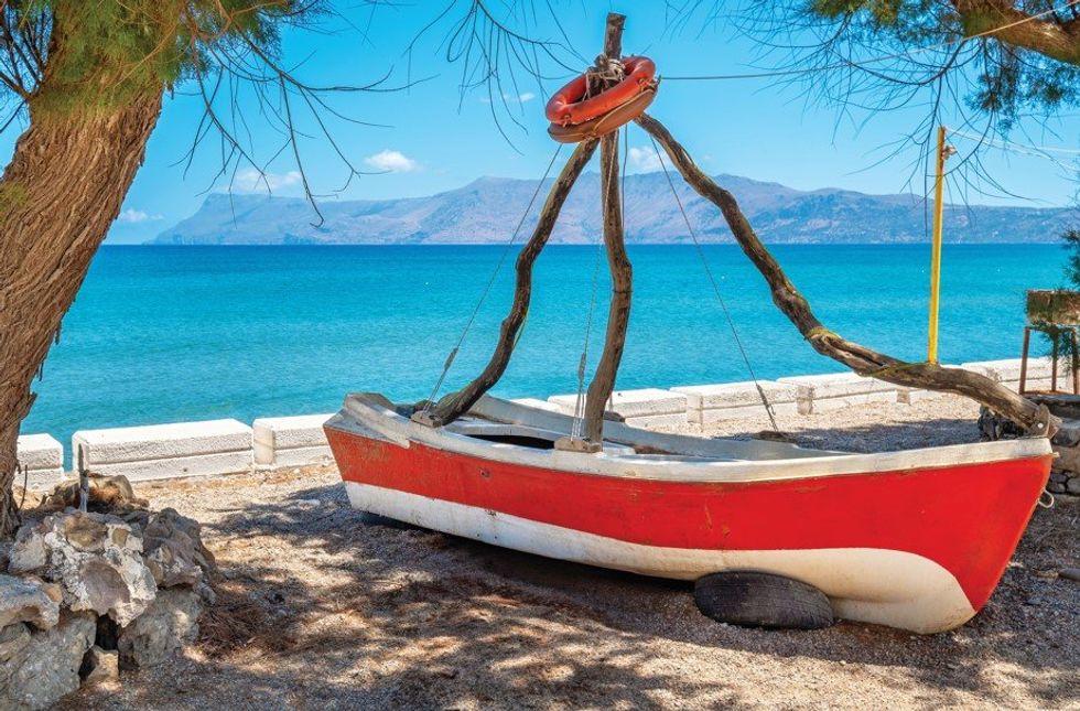 Samos Greece boat and water