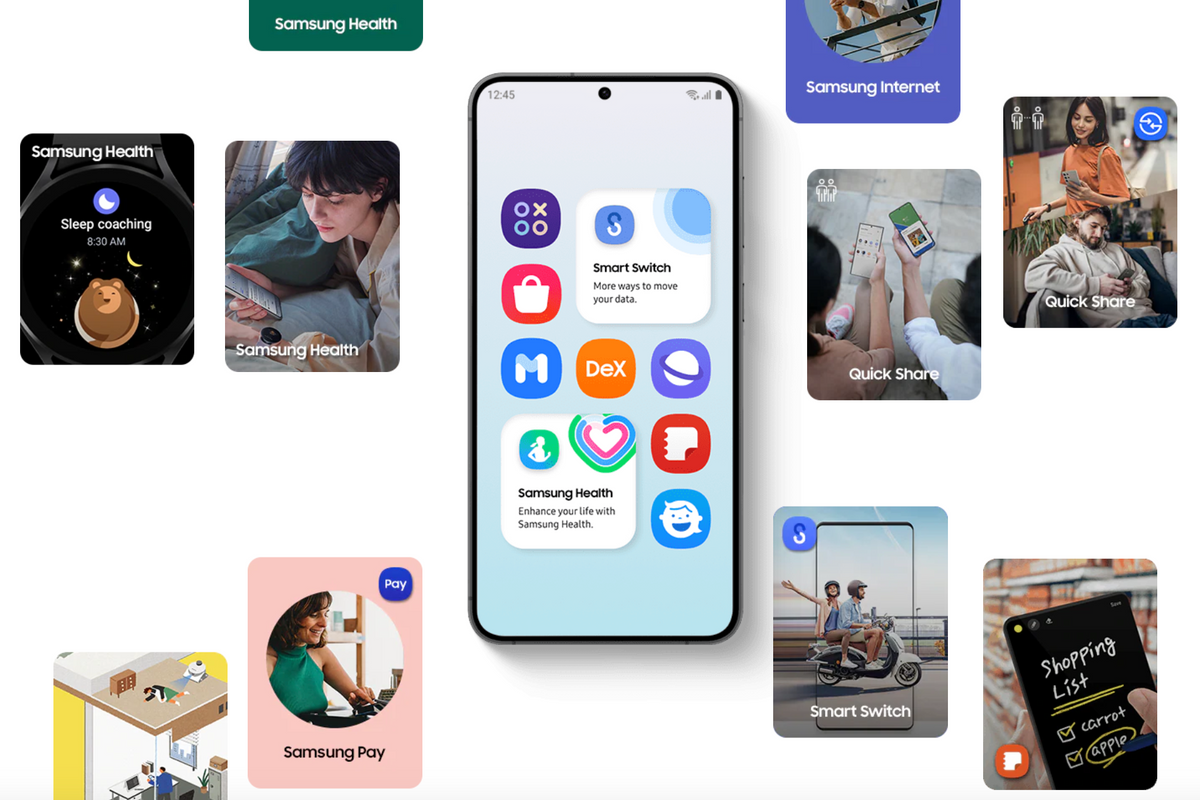samsung galaxy one ui 6.1 update shown with previews of various new features 