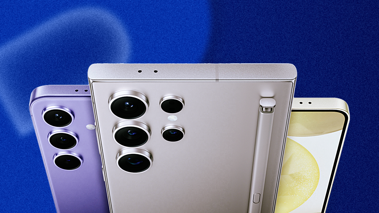 samsung galaxy s24 ultra and galaxy s24 pictured with a deep blue background