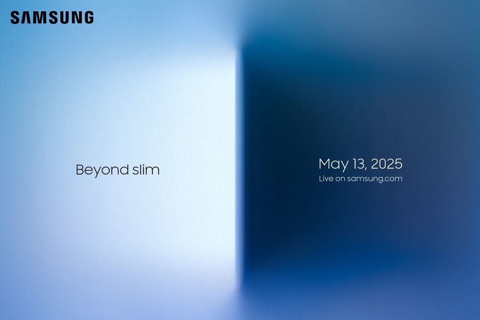 samsung galaxy s25 edge teaser poster showing the tagline 'beyond slim'