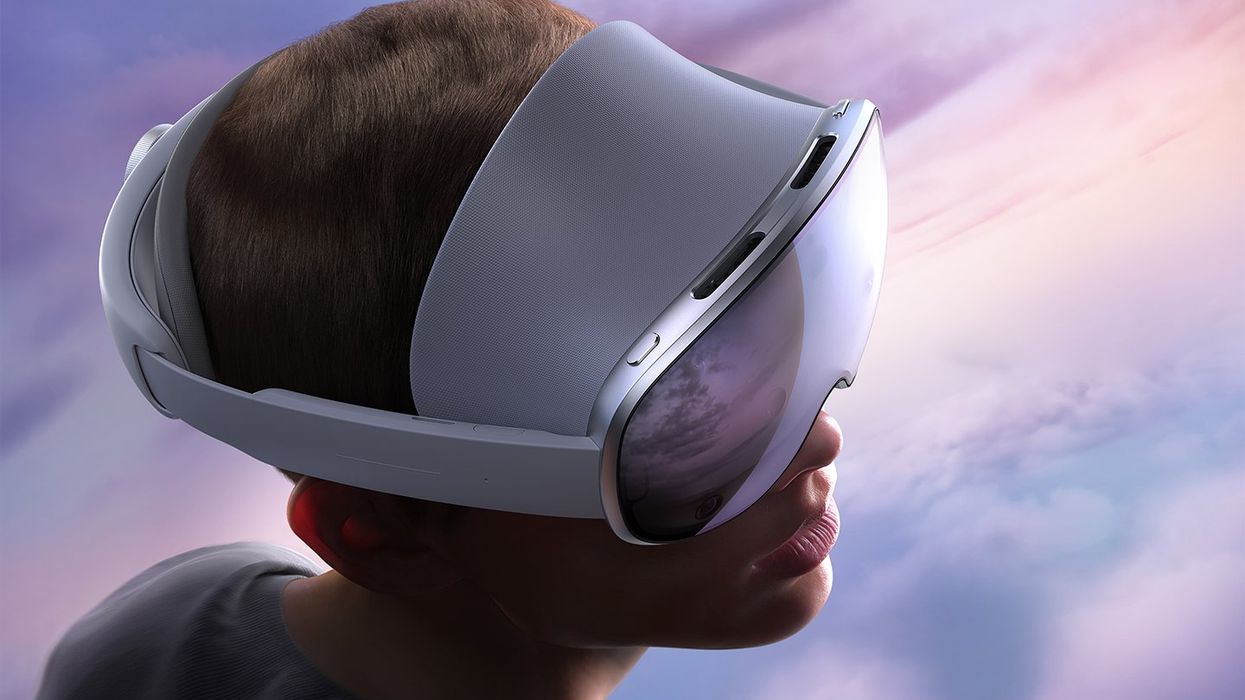 Samsung Galaxy XR headset pictured on a person's face