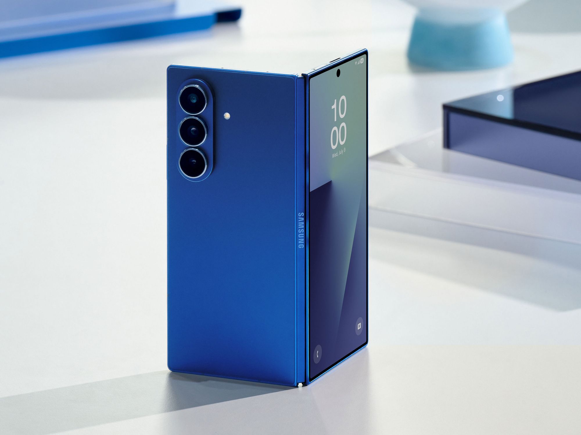 samsung galaxy z fold 7 pictured with its hinge open