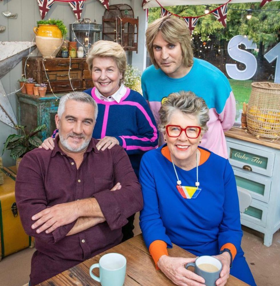 Sandi Toksvig with her Great British Bake Off co-presenters