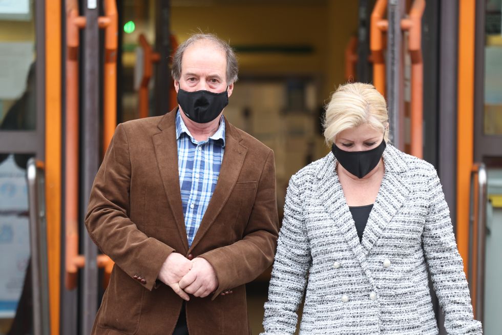 Sandra Durdin, 58, and Trevor Dempsey, 62 from Chingford, leave Thames Magistrates' Court, east London