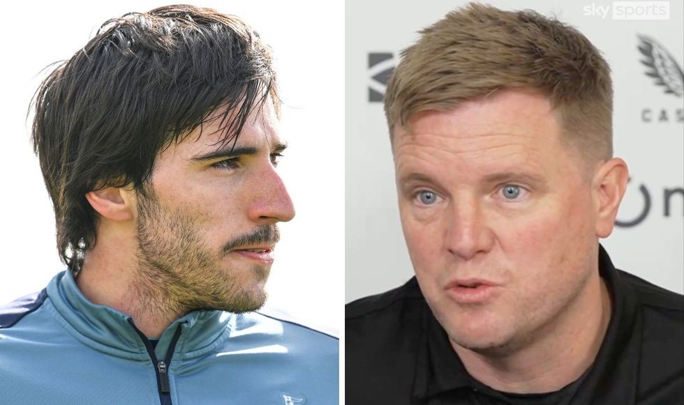 Sandro Tonali and Eddie Howe