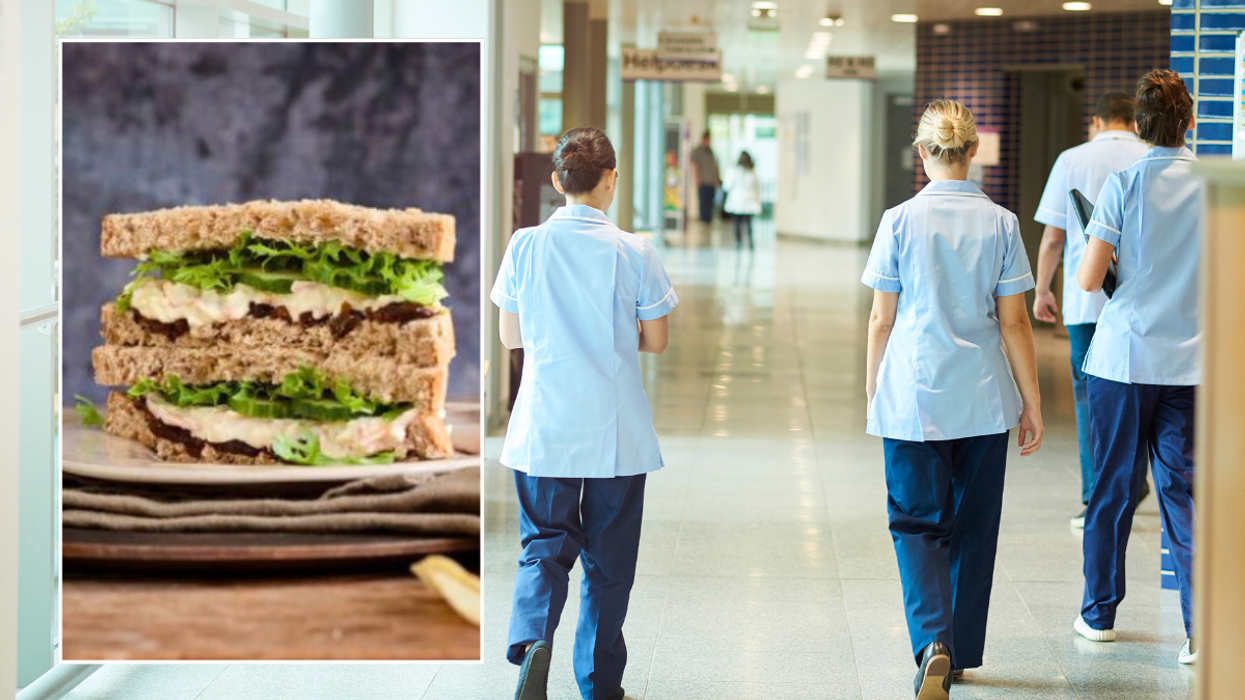 Sandwich / nurses in hospital corridor