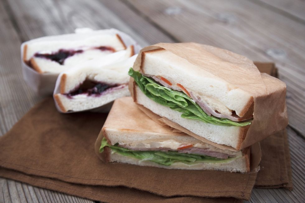 Sandwiches made with white bread