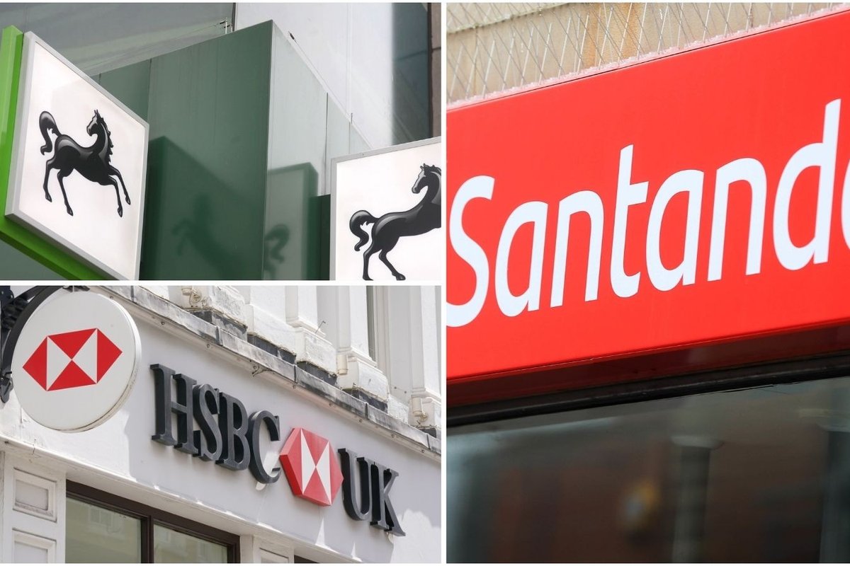 Santander, HSBC and Lloyds bank branch