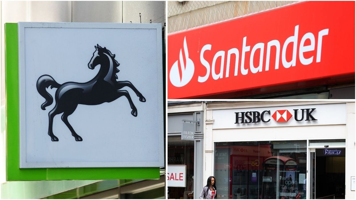 Santander, Lloyds and HSBC bank branch
