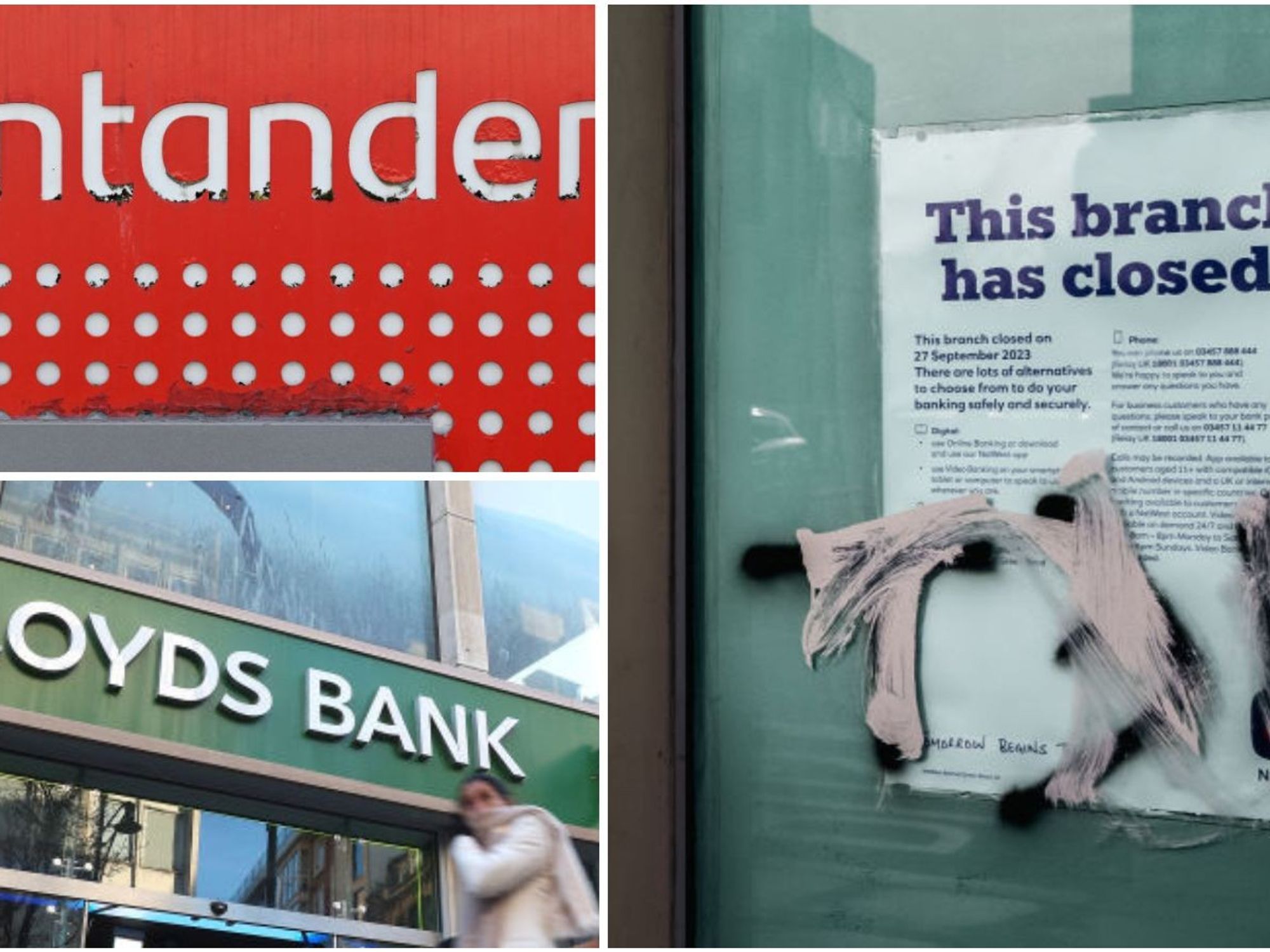 Santander, Lloyds Bank and branch closure