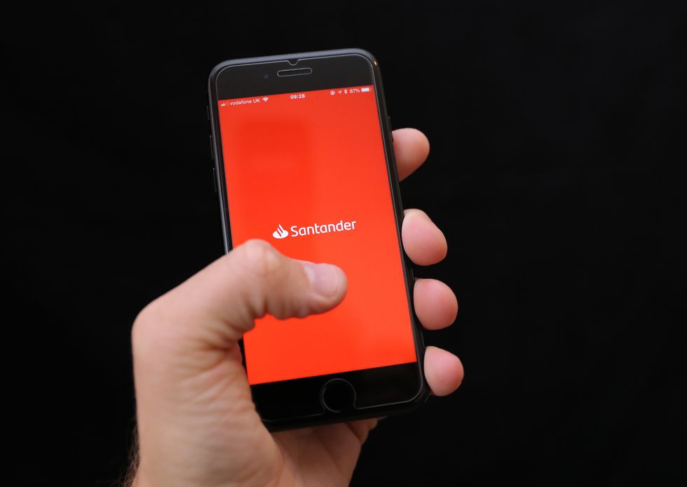 Santander mobile app being used