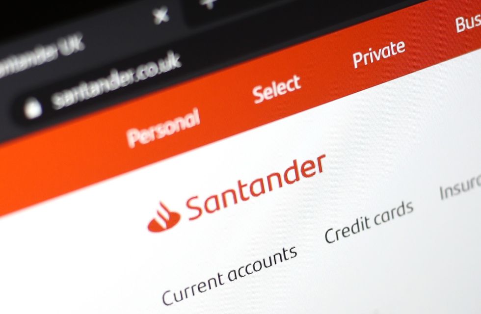 Santander UK logo on website